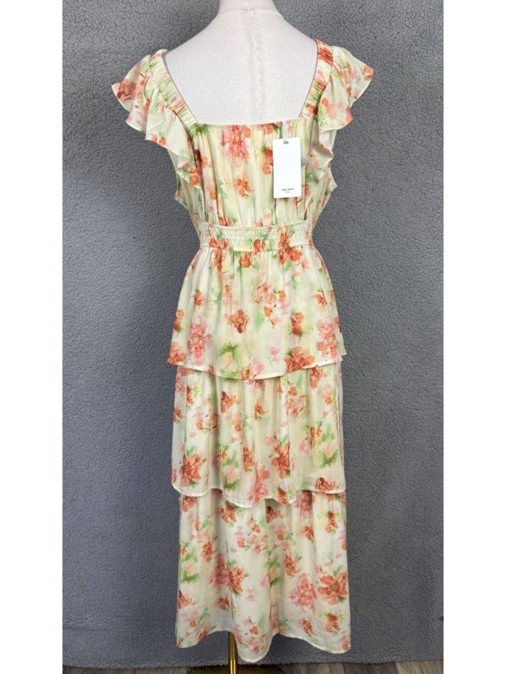 Grace Karin Women's Summer Floral Ruffle Tiered Midi Dress Multi  Size XL NWT's. - Picture 5 of 8